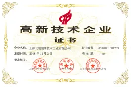 上海北玻高新技术企业证书